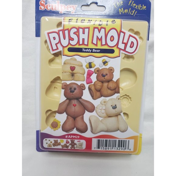 NIB Sculpey Flexible Push Mold Teddy Bear Themed - Picture 3 of 5